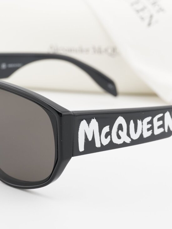 Alexander McQueen AM0386S 001 Shield Sunglasses - Black main image 6